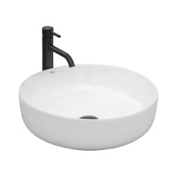 REA-U8493 - Lavoar pe blat ELMA Ø 45 cm ceramică/alb lucios
