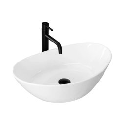 REA-U6801 - Lavoar KATE pe blat, 33,5 x 55,5 cm, ceramică, alb lucios