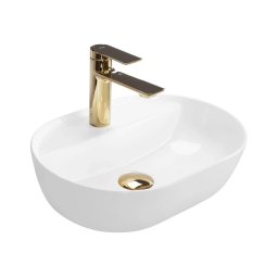 REA-U6617 - Lavoar pe blat AURA 30x42 cm ceramică/alb lucios