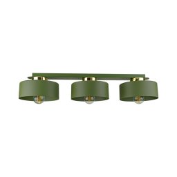 Plafonieră IGNIA 3xE27/60W/230V verde/auriu