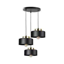 Lustră suspendată pe cablu IGNIA 3xE27/60W/230V negru/auriu