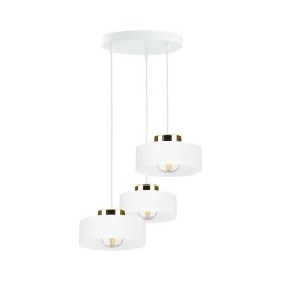 Lustră suspendată pe cablu IGNIA, 3xE27/60W/230V, alb/auriu