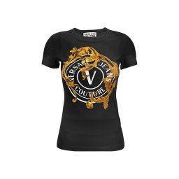VERSACE JEANS COUTURE T-shirt 79Dp608 S V-Emblem Baroque 79HAHE01CJ02E g89 black/gold