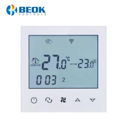 Termostat cu fir pentru aer conditionat BeOk TDS21WIFI-AC2, Control de pe telefonul mobil, Compatibil cu sisteme HVAC SmartElectro IntelligentHouse