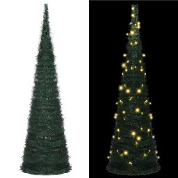 Brad snur de Craciun artificial pop-up pre-iluminat verde 150cm GartenMobel Dekor