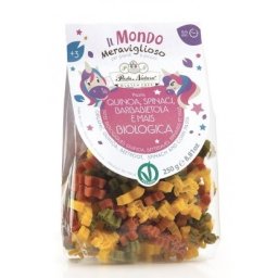 Paste unicorni tricolore cu porumb, sfecla, spanac si quinoa bio 250g Pasta Natura