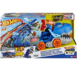 Hot Wheels City: Set de joacă Transportor auto T-Rex Ultimate transformabil