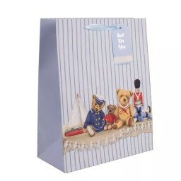 Pungă cadou cu figură ursuleț spărgător de nuci - 18 x 23 cm