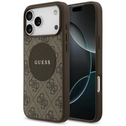 Husa Guess 4G Circle Classic Logo MagSafe (GUHMP17LP4PGRSGW) - Husă telefon - compatibil cu Apple iPhone 17 Pro - MagSafe - culoare Maro/Bej