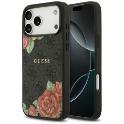 Husa Guess Hardcase 4G Flowers Print MagSafe (GUHMP17XP4ROPEMCK) - Carcasă rigidă - compatibil cu Apple iPhone 17 Pro Max - MagSafe - culoare Negru