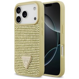 Husa Husa pentru iPhone 17 Pro - Guess Rhinestone Triangle Logo (GUHCP17LHDGTPD) - Gold