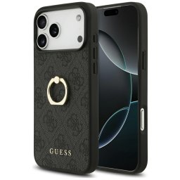 Husa Husa pentru iPhone 17 Pro Max - Guess Hardcase 4G Ring Stand (GUHCP17X4GMRGR) - Black