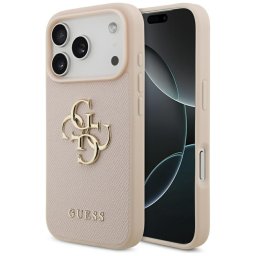 Husa Husa pentru iPhone 17 Pro - Guess Hardcase 4G Grained Big and Classic Logo (GUHCP17LPGT4MBP) - Pink