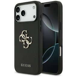 Husa Guess Hardcase 4G Grained Big and Classic Logo (GUHCP17XPGT4MBK) - Carcasă rigidă - compatibil cu Apple iPhone 17 Pro Max - culoare Negru