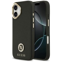 Husa Husa pentru iPhone 17 - Guess Grained Strass Logo MagSafe (GUHMP17SPGCRMDEK) - Black