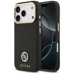 Husa Husa pentru iPhone 17 Pro - Guess Grained Strass Logo MagSafe (GUHMP17LPGCRMDEK) - Black