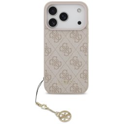 Husa Husa pentru iPhone 17 Pro Max - Guess Hardcase 4G Charm Cradle MagSafe (GUHMP17XGF4GCP) - Pink