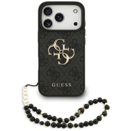 Husa Husa pentru iPhone 17 Pro - Guess Hardcase 4G Classic Logo with Strap (GUHCP17LP4GMGSK) - Black