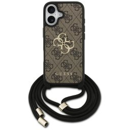 Husa Husa pentru iPhone 17 - Guess Hardcase 4G CBDY Big Logo with Cord Strap (GUHCP17SP4GMGCRW) - Brown