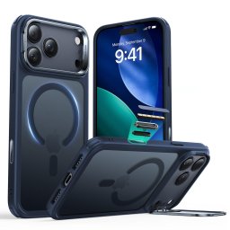 Husa ESR Classic Hybrid HaloLock Kickstand Frosted - Husă telefon - compatibil cu Apple iPhone 17 Pro - Kickstand / Suport - culoare Albastru