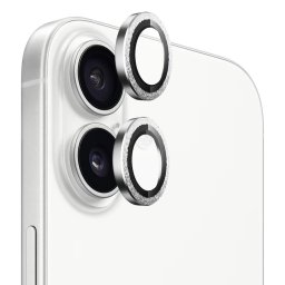 Folie pentru iPhone 17 - Original Metal Frame Lens Glass - Silver Diamond