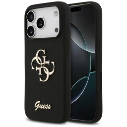 Husa Husa pentru iPhone 17 Pro - Guess Silicone Big 4G Script (GUHCP17LSC4GSMK) - Black