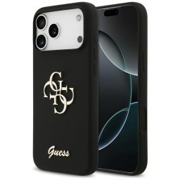 Husa Husa pentru iPhone 17 Pro Max - Guess Silicone Big 4G Script (GUHCP17XSC4GSMK) - Black