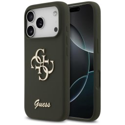 Husa Husa pentru iPhone 17 Pro - Guess Silicone Big 4G Script (GUHCP17LSC4GSMA) - Khaki
