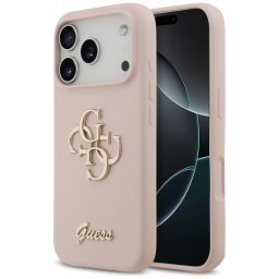 Husa Husa pentru iPhone 17 Pro - Guess Silicone Big 4G Script (GUHCP17LSC4GSMP) - Light Pink