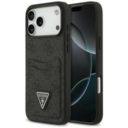 Husa Guess Hardcase 4G Double Card Triangle (GUHCP17XP4TPK) - Carcasă rigidă - compatibil cu Apple iPhone 17 Pro Max - culoare Negru