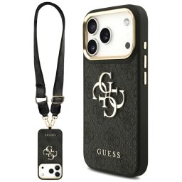 Husa Husa pentru iPhone 17 Pro - Guess Big 4G Classic Logo with Big Strap Metal Buttons (GUHCP17LP4G4BCSK) - Black