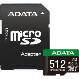 Card memorie SPEED PLUS microSDXC 512 GB, UHS-I U3, Class 10, V30, A2