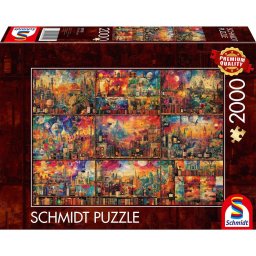Schmidt Spiele Enjoyable time out: traveling with books and wine, puzzle (2000 pieces)