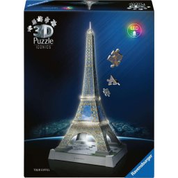 Ravensburger 3D Puzzle Iconics: Eiffel Tower - with light 216 pieces