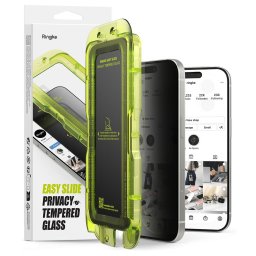 Folie pentru iPhone 17 Air (set 2) - Ringke Easy Slide Privacy Tempered Glass - Black