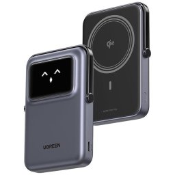 Baterie externa "PB764", 10000mAh, 20W, prindere magnetica, wireless charging: Qi 2 15W max, 1 x USB Type-C input/output, gri