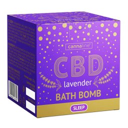 Bomba de baie efervescenta Cannaline cu CBD 100mg Somn Linistit Lavanda Bath Bomb -125g