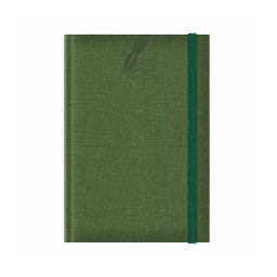Agenda nedatata A5 Colere, elastic, hartie alba, coperta verde