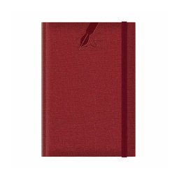 Agenda nedatata A5 Colere, elastic, hartie alba, coperta rosu inchis