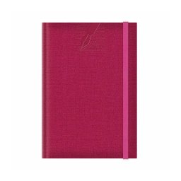 Agenda nedatata A5 Colere, elastic, hartie alba, coperta fucsia