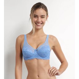 DIM GENEROUS ESSENTIEL UNDERWIRE BRA - Women's lace bra - light blue