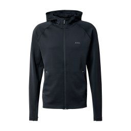 BOSS Bluză cu fermoar sport 'Sicon Active' gri / negru