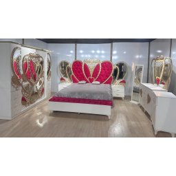 Dormitor complet Royal rosu saltea inclusa 180x200cm