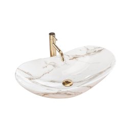 REA-U8597 - Lavoar ROYAL pentru blat 36x62 cm ceramică/decor marmură