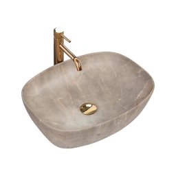 REA-U6647 - Lavoar pentru blat FREJA 39,5x51 cm ceramică/gri/decor marmură