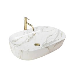 REA-U9656 - Lavoar CLEO pentru blat, 41 x 60,5 cm, ceramică/decor marmură