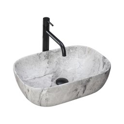REA-U3800 - Lavoar LIVIA pentru blat, 33,5 x 46,5 cm, ceramică, gri, imitație piatră