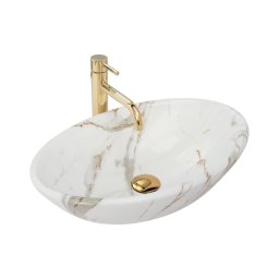 REA-U9685 - Lavoar pentru blat PAMELA 33x53 cm ceramică/finisaj marmură