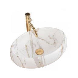 REA-U8568 - Lavoar LINDA pentru blat 34 x 48,5 cm ceramică/decor marmură