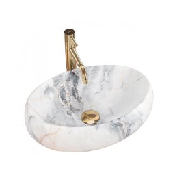 Lavoar pentru blat LINDA 34 x 48,5 cm, ceramică cu decor marmură - REA-U8567